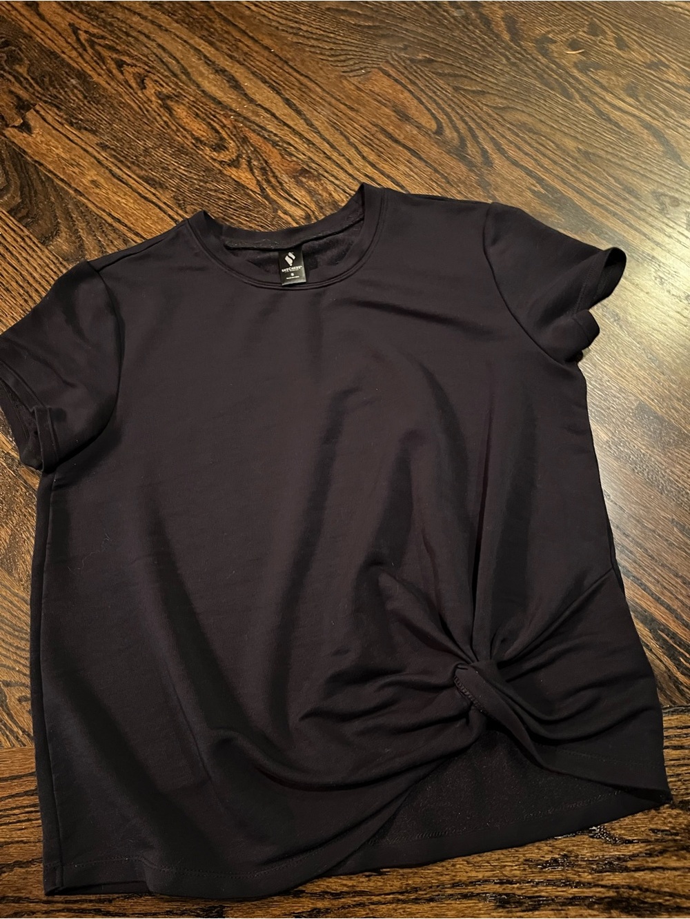 Skechers Black Short-Sleeve Knot Front Tee